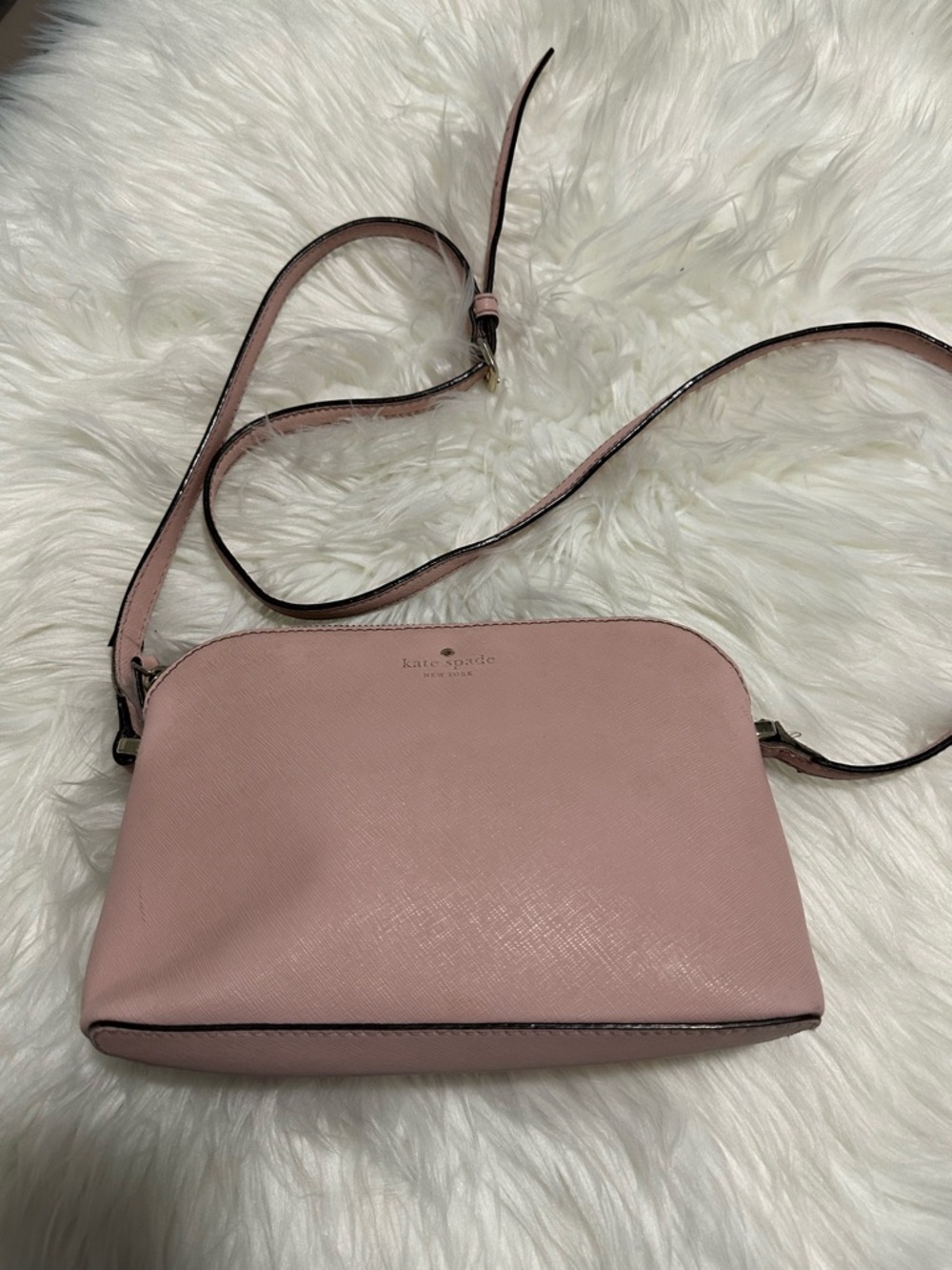 kate spade blush pink saffiano crossbody bag